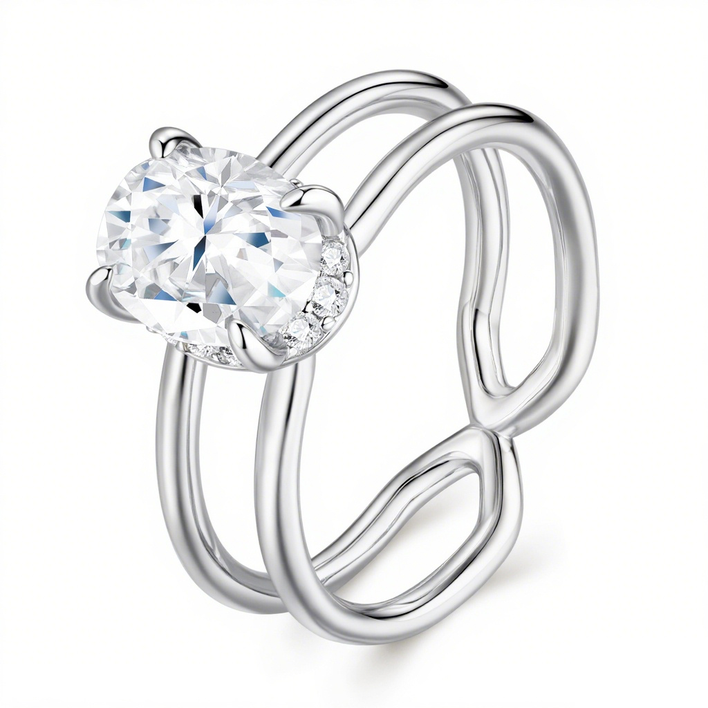 Women's Elegant 925 Silver Moissanite Couple's Ring Set, Wedding Band